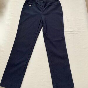 Black Pants Straight Leg Lisette Sz 8 Rayon / Nylon Blend Pull On